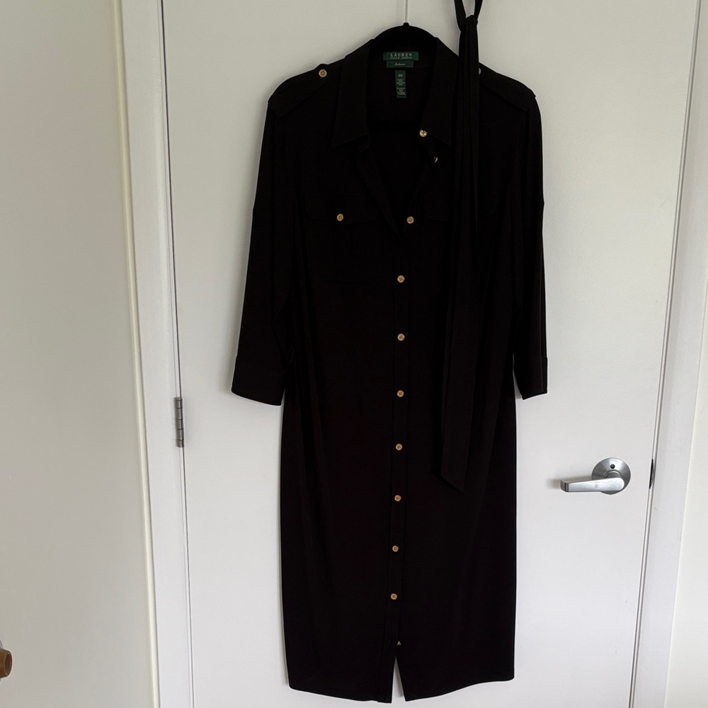 Lauren Ralph Lauren Black Dress with Gold Buttons